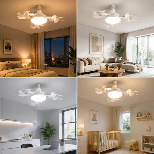 Deckenventilator mit Leuchte Weiß