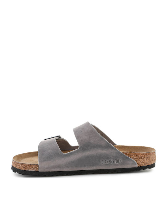Arizona Soft Footbed Oiled Leather Leder Herrensandalen Iron Regelmäßig Passform
