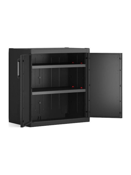 Shoe Cabinet Detroit XL Plastic with 2 Shelves Black 89x54x93cm