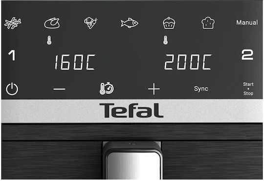 Tefal Easy Fry Friteuză cu Aer cu Două Coșuri Detașabile 10l Negru