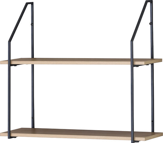 Wandregal Eiche Schwarz 60x20x52cm