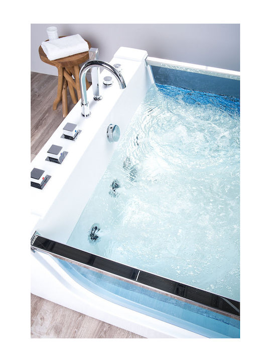 Beliani Acryl Badewanne mit Hydromassage 180x120cm