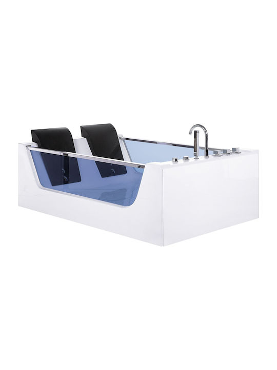 Beliani Acryl Badewanne mit Hydromassage 180x120cm