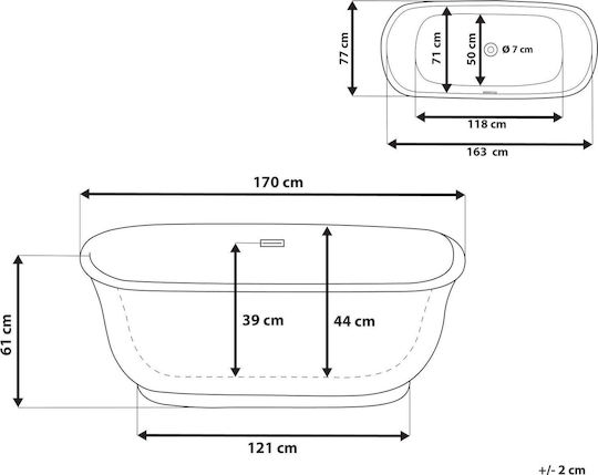 Beliani Freistehende Acryl Badewanne