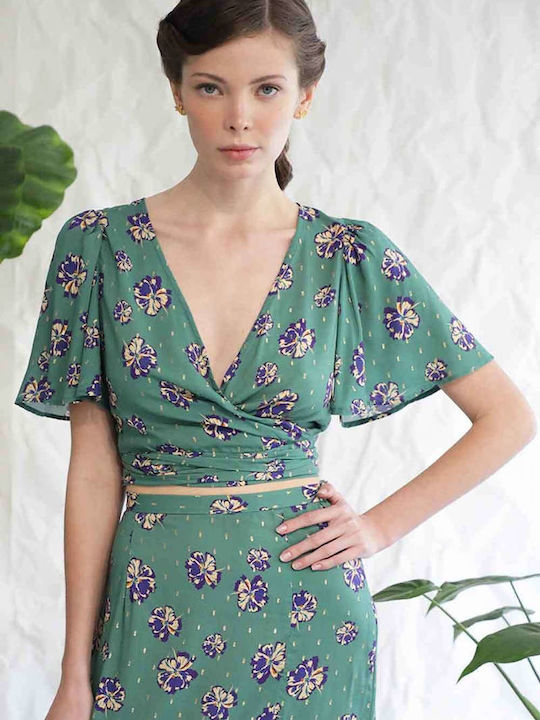 Madame Shou Shou Μπλούζα Green Floral