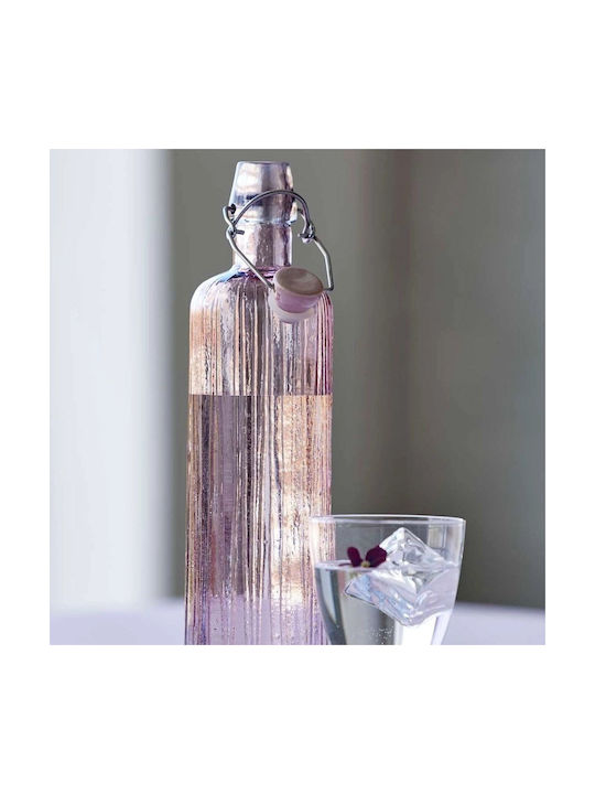 Bitz Flasche Wasser Glas mit Schraubverschluss Rosa 1200ml