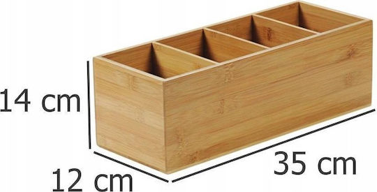 Kesper Besteckeinsatz für Schubladen Hölzernes 35x12x14cm Braun