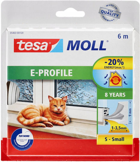 Tesa Door Draft Stopper Adhesive Tape for Door and Window in White Color 6m x 0.9cm