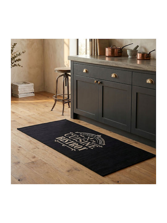 Kipper Saveur Kitchen Mat Runner Black 50x120cm