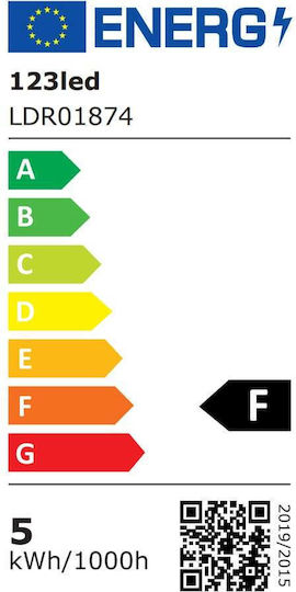 123led Λάμπα LED 4.5W 97mm για Ντουί E14 Θερμό Λευκό 470lm