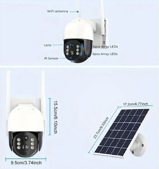 XY-04164 IP Κάμερα Παρακολούθησης Wi-Fi Full HD 1080p Αδιάβροχη Μπαταρίας με Αμφίδρομη Επικοινωνία και Φακό 4mm