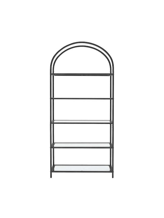 Βιβλιοθήκη Μαύρη 83x30.2x183.5εκ.