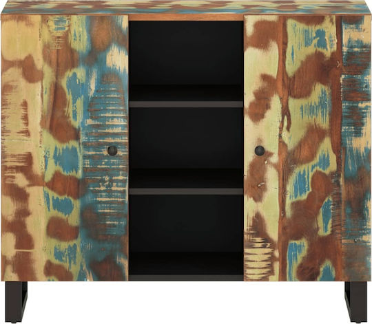 Sideboard made of Solid Wood Multicolor 90x30x75cm Sideboard made of Solid Wood Multicolor 90x30x75cm