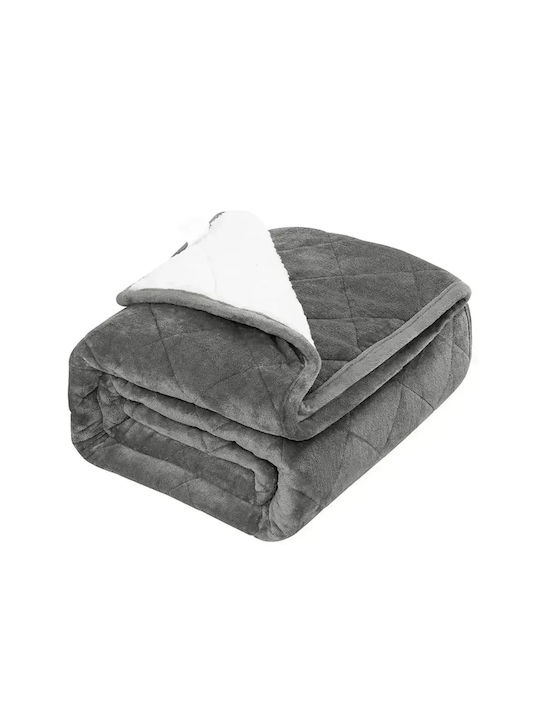 Woltu Κουβέρτα Βαρύτητας Sherpa Μονή 150x200εκ. Gray