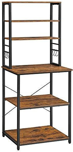 Songmics Lebensmittelregal Hölzernes Grau KKS024B01