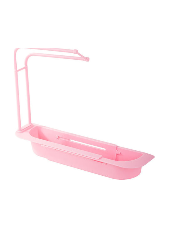 Organizer für die Küchenspüle Klappbar aus Edelstahl in Rosa Farbe