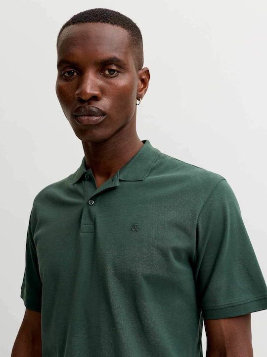 Polo Herrenbluse Kurzarm Dunkelgrün