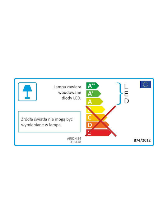 Polux Deckenleuchte 51.5cm Weiß mit Integrierter LED und Fernbedienung
