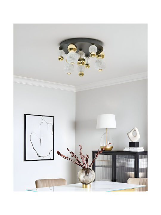 Beliani Ceiling Light Gold with Integrated LED