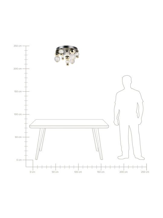 Beliani Ceiling Light Gold with Integrated LED