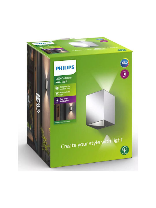 Philips MyGarden Cistus Επιτοίχιο Εξωτερικό Σποτ LED IP44 70W με Θερμό Λευκό Φως 11.7x10.9x14εκ.