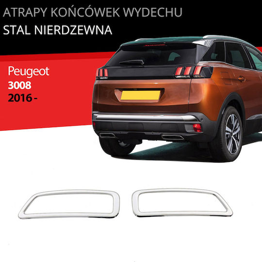 Хромирани накрайници за ауспух Peugeot 3008 SUV от 2016 до 2023