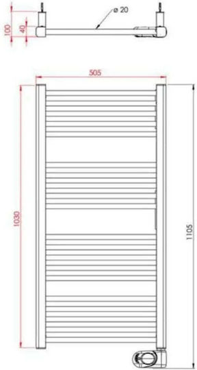 Tedan Електрическа кърпокачалка 750W 110.5x50.5cm Черна