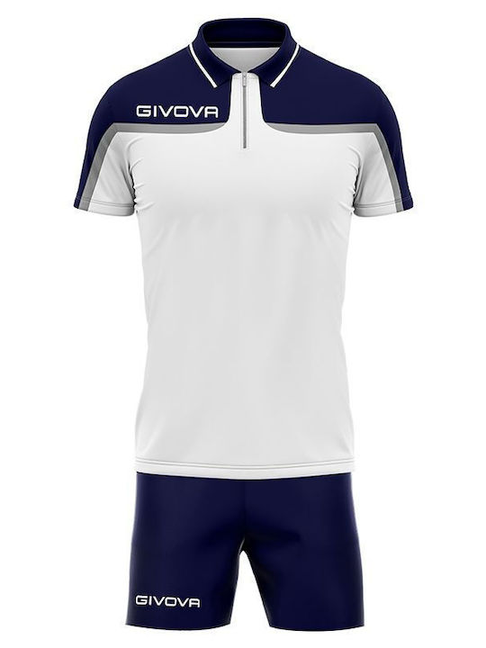 Givova Kit Relax Fast 0304 Polyester Tracksuit Set White Navy Unisex Summer