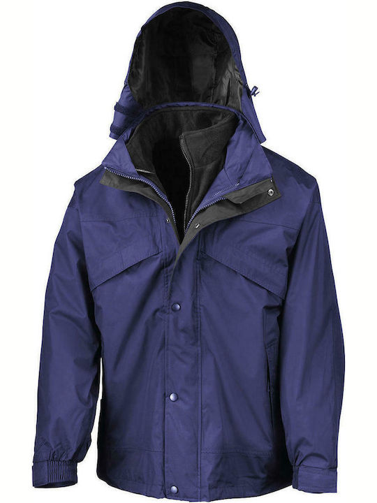 3 in 1 Men's Winter Jacket Waterproof and Windproof Navy Blue