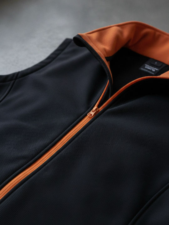 Herren Jacken Softshell Wasserdicht und Winddicht Schwarz / Orange