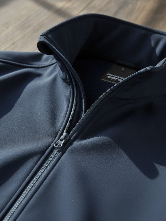 Printable Winter Softshell Waterproof and Windproof Men's Jacket Navy Blue