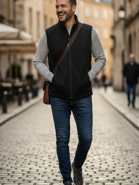 Result Fleece Ανδρική Διαφημιστική Ζακέτα Αμάνικη σε Μαύρο Χρώμα Result Fleece Ανδρική Διαφημιστική Ζακέτα Αμάνικη σε Μαύρο Χρώμα