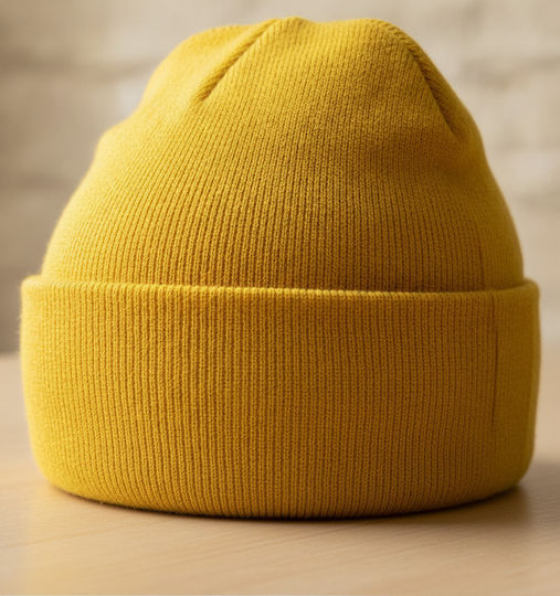 B44 Beanie Männer Beanie Gestrickt in Gelb Farbe