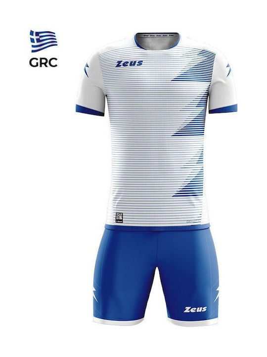 Zeus Kit Mundial Grc Мъжки футболен комплект бял кралско син полиестер