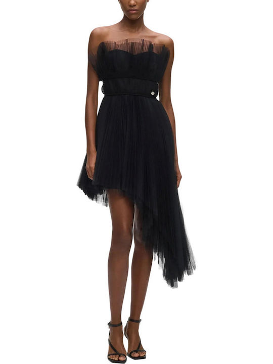 Summer Mini Evening Strapless Black Dress