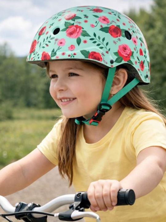 Kiddimoto Floral Παιδικό Κράνος για Ποδήλατο Πόλης Πράσινο