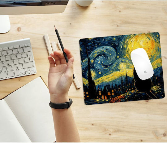 Koupakoupa Starry Night Cat Mouse Pad (230mm) KP_34600_mousepad-rect