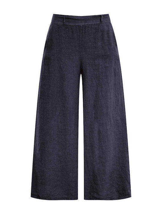 Celestino Damen-Leinenhose Mit Gummiband Loose Fit Dunkelblau