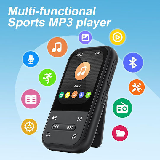 Ruizu MP3 Player (32GB) cu Ecran de 2.01" Negru X02-32GB