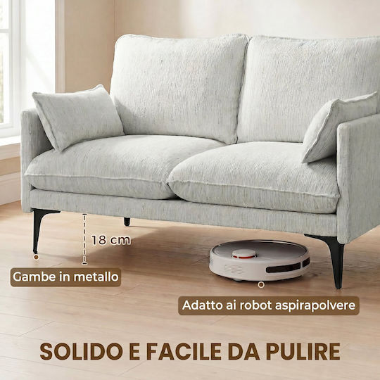 Διθέσιος Καναπές Λευκό 131x78x83εκ.