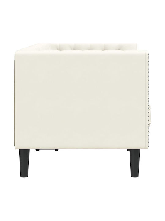 Canapea Cu Două Locuri Catifea Crem 160x80cm