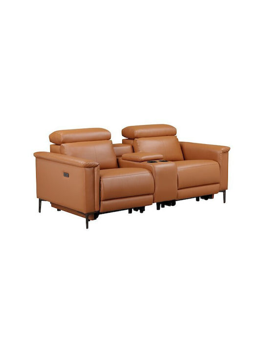 Epipla1.gr Evamare 108 Doppelsitzer Sofa Künstliches Leder Braun 195x99x97cm