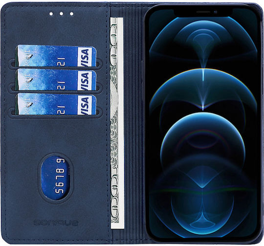 Vintage Magnet Wallet Case Sonique Motorola Edge 50 Neo 5g Dark Blue