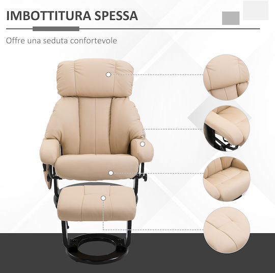 Scaun De Relax Masaj Cu Puf Crem 76x80x102cm