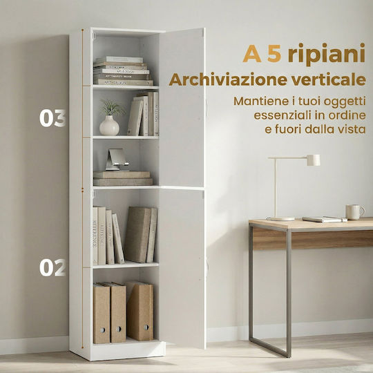 Bücherregal Weiß 40x35x180cm