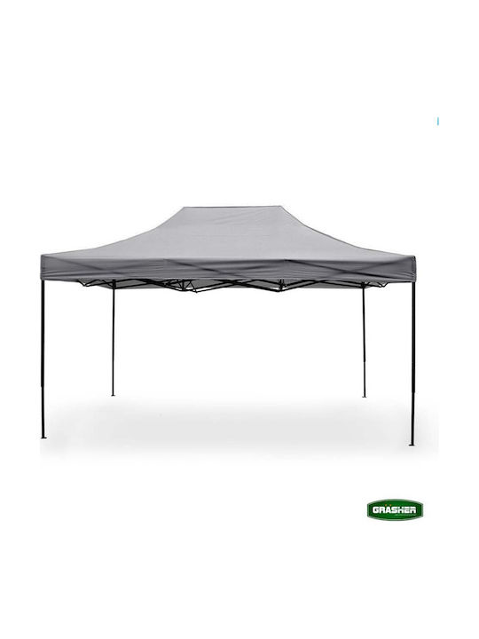 Grasher Gazebo Pliabil De Grădină Gri 3x4.5m