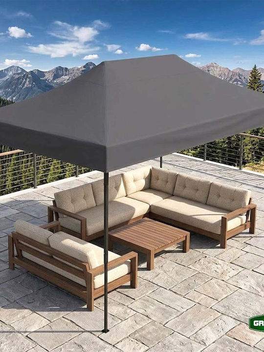 Grasher Zusammenklappbares Garten Gazebo Grau 3x4.5m