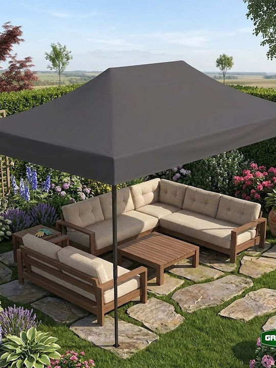 Grasher Zusammenklappbares Garten Gazebo Grau 3x4.5m