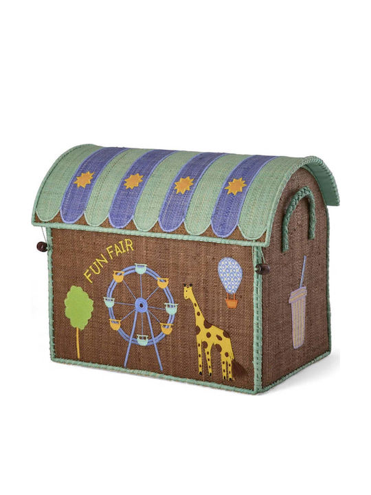 Rice Children's Storage Box Made of Green Fabric