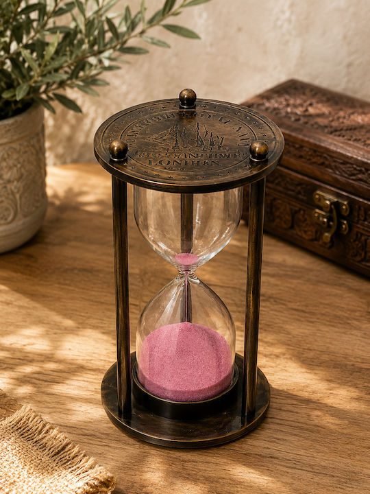 Handgefertigte Eisen-Sanduhr Royal Navy London Violette Staub 10x7cm Tischdekoration